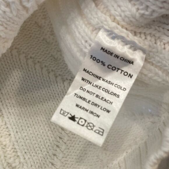 Hill House House Logo Sweater 100% Cotton Chunky Knit Summer Sweater Crew Med - Picture 4 of 7